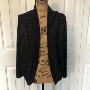Black Open Front Women's Sweater